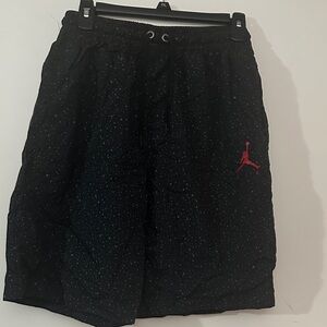 Jordan Black Athletic Shorts with Red Logo